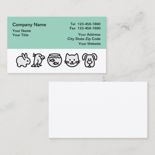 動物病院の獣医の名刺 名刺 (正面/裏面)