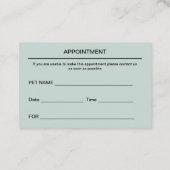 動物病院の獣医アポイントメントカード 予約カード (裏面)