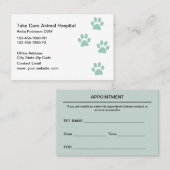 動物病院の獣医アポイントメントカード 予約カード (正面/裏面)