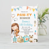 動物病院の誕生日パーティーの招待状 招待状 (スタンド正面)