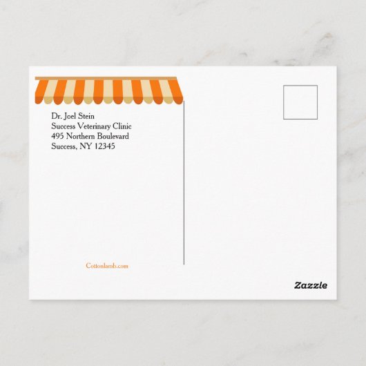 動物病院の誕生日ポストカード ポストカード (裏面)