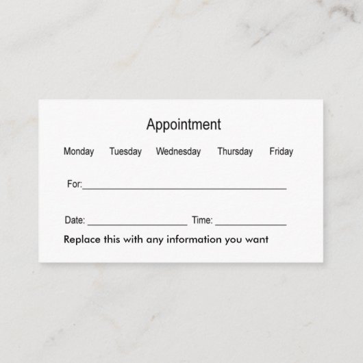 動物病院アポイントメント名刺 名刺 (裏面)