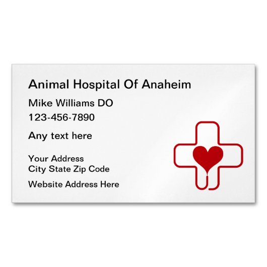動物病院磁気名刺 マグネット名刺 (正面)