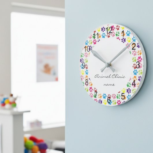 動物病院 動物 診療所 獣医 クリニック 爪 ラウンド壁時計