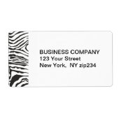 動物白黒パターストライプンモダンゼブラ ラベル (正面)