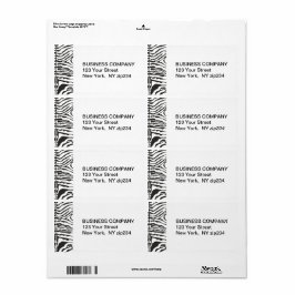 動物白黒パターストライプンモダンゼブラ ラベル