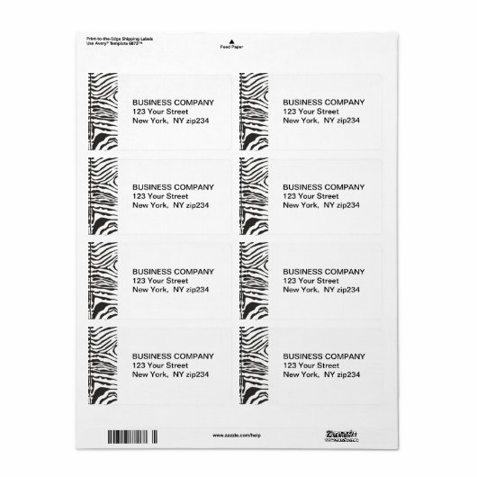 動物白黒パターストライプンモダンゼブラ ラベル (フルシート)