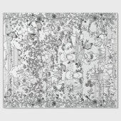 動物着色するために森の森林に用意して下さい ラッピングペーパー (フラット)