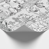 動物着色するために森の森林に用意して下さい ラッピングペーパー (角)