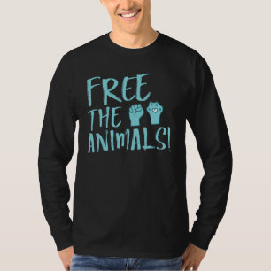 動物福祉ビーガン抗議ベジフリー1 Tシャツ