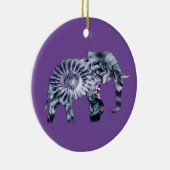 動物福祉 – 象シルエットフラクタル2 セラミックオーナメント (右)