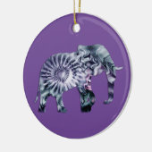 動物福祉 – 象シルエットフラクタル2 セラミックオーナメント (左)