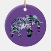 動物福祉 – 象シルエットフラクタル2 セラミックオーナメント (裏面)