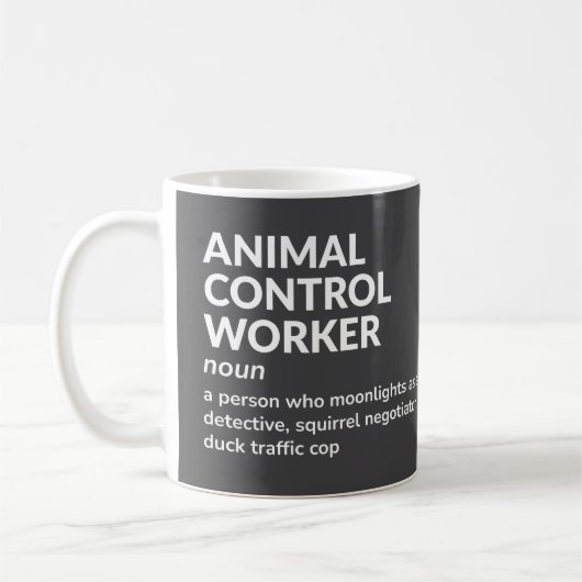 動物管理作業員の仕事の定義マグカップ コーヒーマグカップ (左)