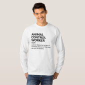 動物管理官 - 面白い定義のTシャツ Tシャツ (正面フル)