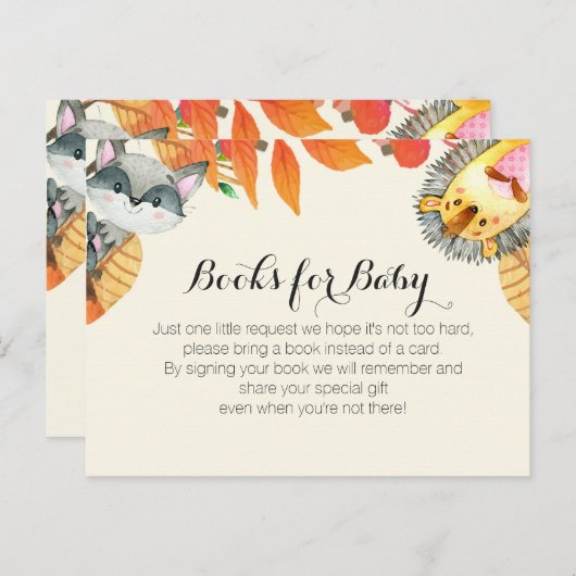 動物素朴のカボチャ本のインサートを持ってくる インビテーションポストカード (正面/裏面)