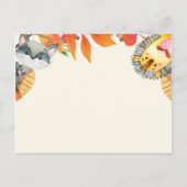 動物素朴のカボチャ本のインサートを持ってくる インビテーションポストカード (裏面)