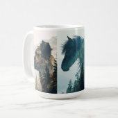 動物素朴林の山水マグカップ コーヒーマグカップ (正面左)