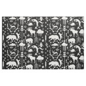 動物素朴線熊の鹿キツネウッドランドパターン ファブリック (ファットクウォーター)