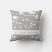 動物素朴線熊の鹿フクロウの木地模様 クッション (裏面)