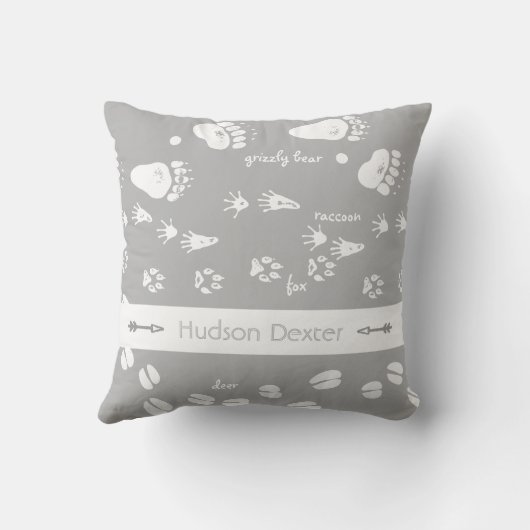 動物素朴線熊の鹿フクロウの木地模様 クッション (裏面)