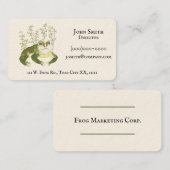 動物素朴芸術水陸両用水色カエル 名刺 (正面/裏面)