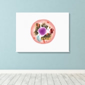 動物細胞の顕微鏡的見解1 キャンバスプリント (インサイチュ (ウッドフロア))