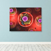 動物細胞の顕微鏡的見解2 キャンバスプリント (インサイチュ (ウッドフロア))