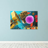 動物細胞核の顕微鏡観察 キャンバスプリント (インサイチュ (ウッドフロア))