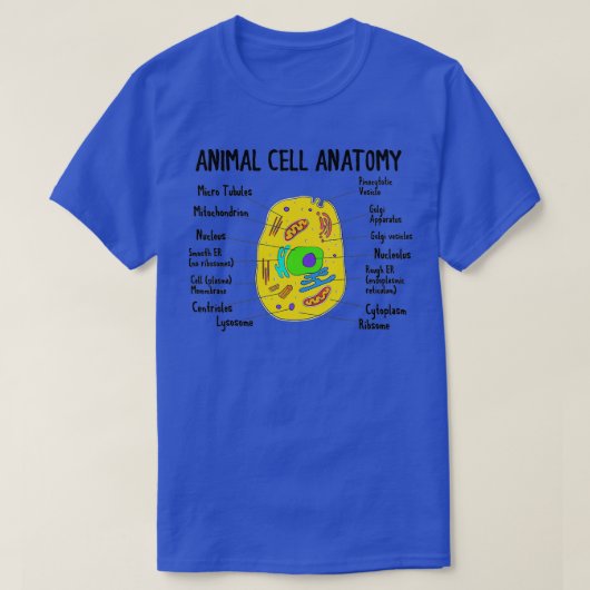 動物細胞生物学の解剖学生物学科学 Tシャツ (デザイン正面)