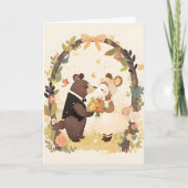 動物結婚のかわいい自然 招待状 (正面)