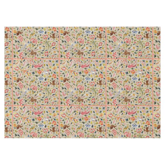 動物絹刺繍食器 テーブルクロス (正面(横))