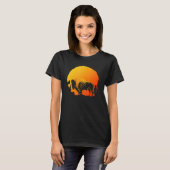 動物自然野生生物レトロシルエットバイソンバフ Tシャツ (正面フル)