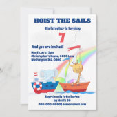 動物航海の帆船ANY AGE子供パーティー 招待状 (正面)