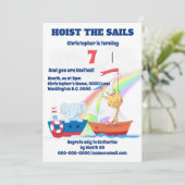 動物航海の帆船ANY AGE子供パーティー 招待状 (スタンド正面)