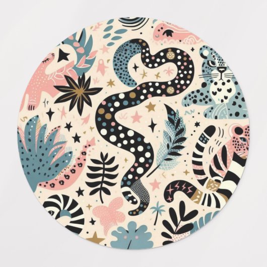 動物色 ラベル (デザイン1)