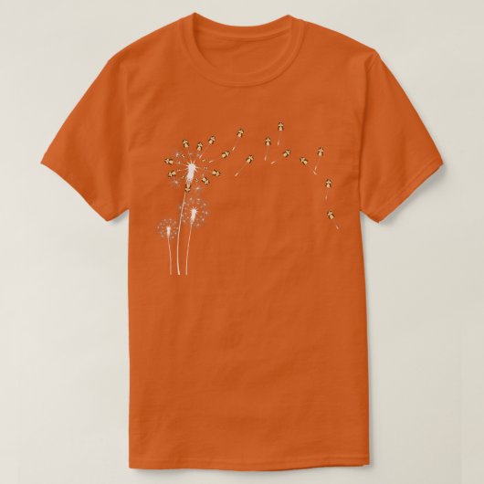 動物花植物タンポポモルモット Tシャツ (デザイン正面)