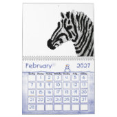 動物芸術ガラス絵画ペット、野生動物 カレンダー (2月 2027)