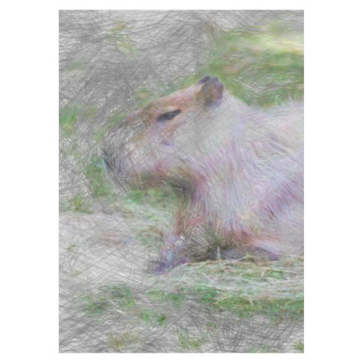 動物芸術的のカピバラ テーブルクロス (正面)