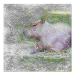 動物芸術的のカピバラ フォトプリント