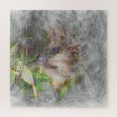 動物芸術的のハリネズミ ジグソーパズル (横)