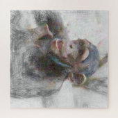 動物芸術的の若いチンプ ジグソーパズル (横)