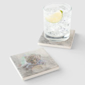 動物芸術的ベビー ストーンコースター (横)