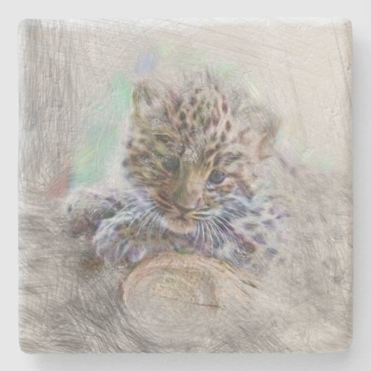 動物芸術的ベビー ストーンコースター (正面)