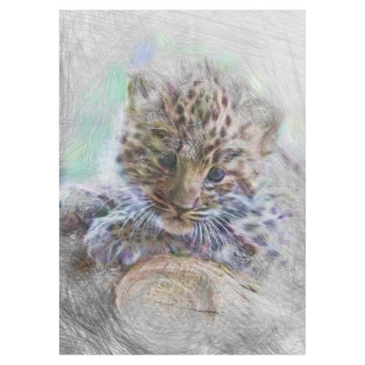動物芸術的ベビー テーブルクロス (正面)