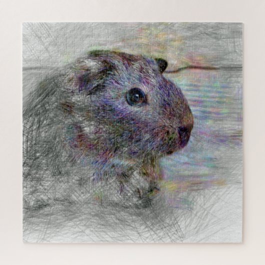 動物芸術的モルモット ジグソーパズル (縦)