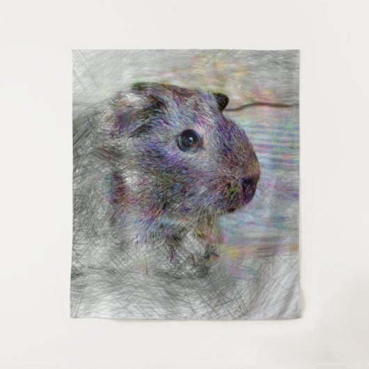 動物芸術的モルモット タペストリー (正面)