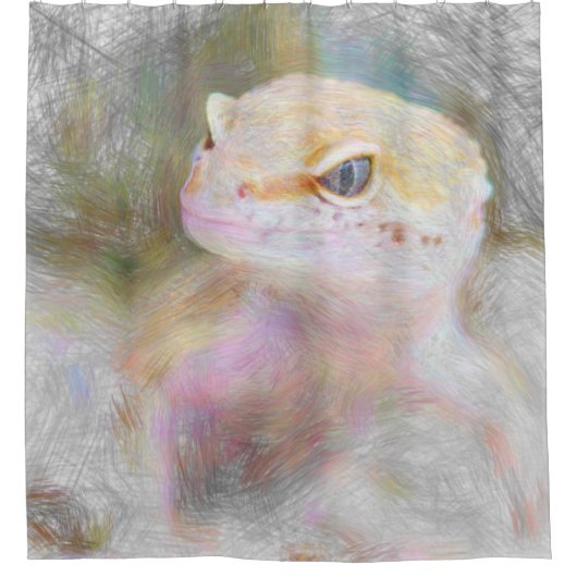 動物芸術的動物 シャワーカーテン (正面)