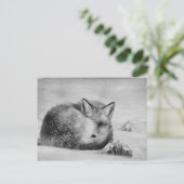 *~*動物芸術的赤キツネAp18アート野生動物 ポストカード (スタンド正面)