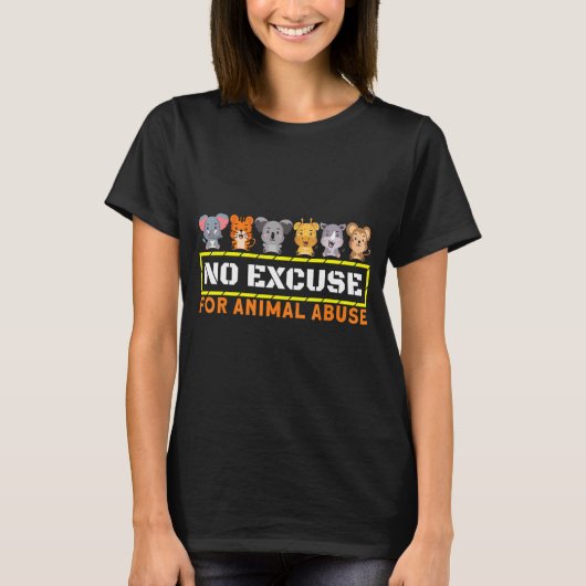 動物虐待の理由なし認識度動物保護 Tシャツ (正面)